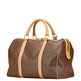 セリーヌ マカダム ボストンバッグ ブラウン PVC レザー レディース CELINE 【中古】